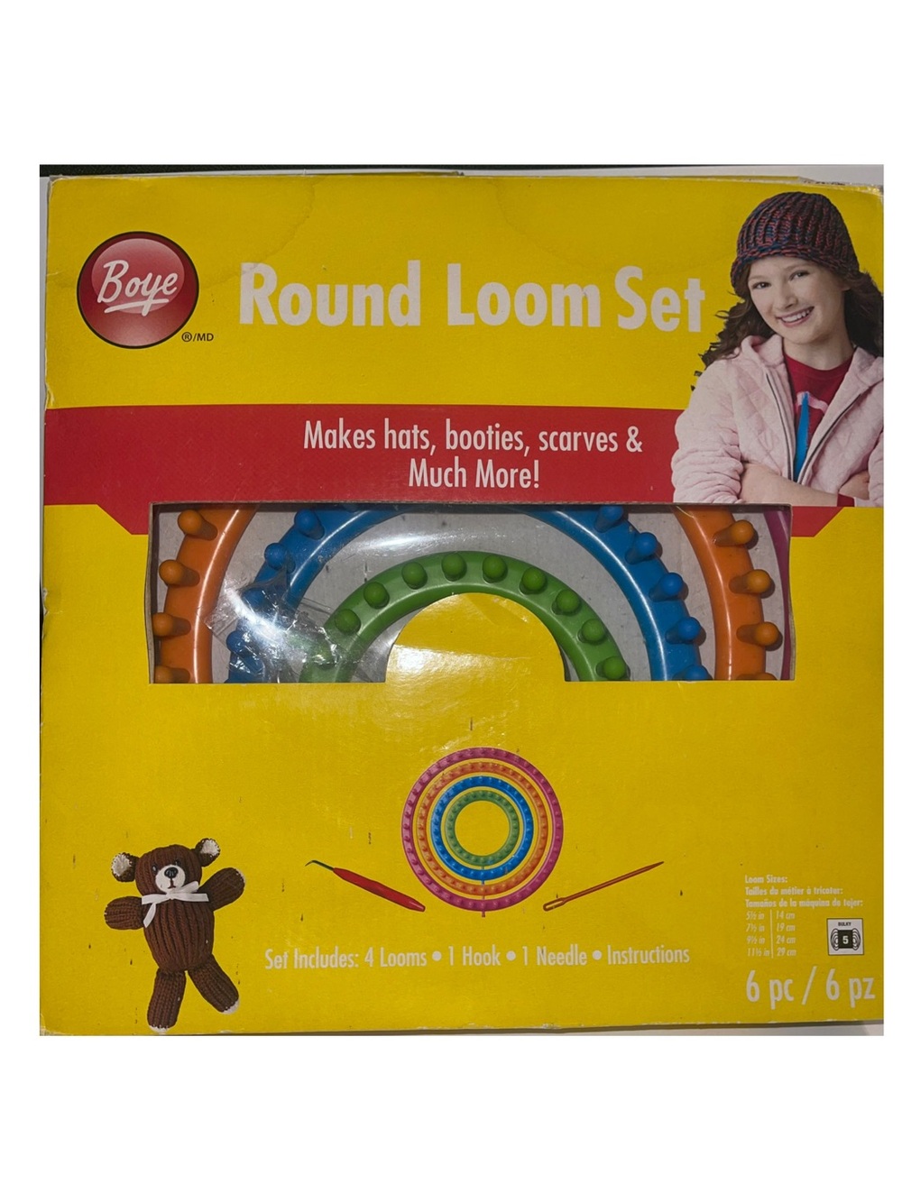 Boye Round Loom Set – Pink, Orange, Blue & Green
